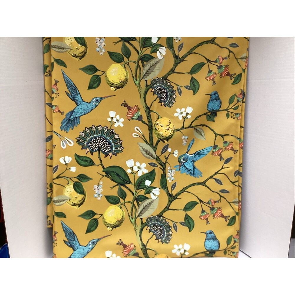 topfinel fancy hummingbird blackout curtain set of 2 floral, grommets 52”x84”